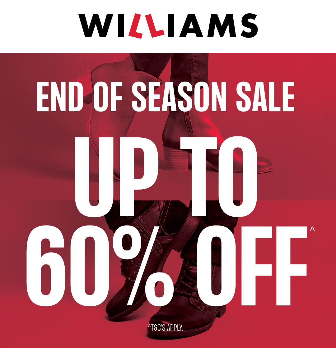 Williams 60% off