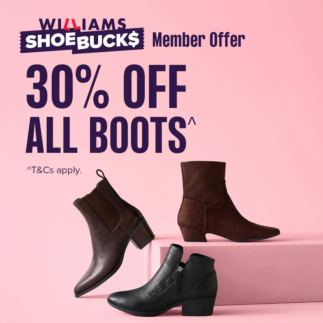 Williams Shoes - 30% OFF All Boots